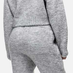 Wool Furry Made Women <b>Flare</b> <b>Low</b>-<b>Waist</b> Bell Bottom Pants Elastic Waistband With Crotch Seam Reinforcement For Photo Shoot - Product Image 5