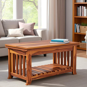 Table basse en bois de Sheesham, table à thé en bois massif pour salon, meubles artisanaux en bois pour la maison, bois naturel de qualité supérieure - Product Image 2