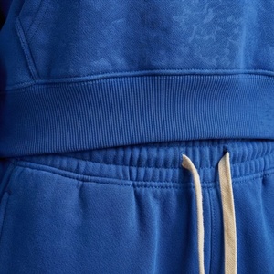 Conjunto Deportivo de 2 Piezas para Mujer, Sudadera con Capucha y Pantalones Cortos Azules, Corte Holgado, Estilo Casual, Tejido Fleece, Color Sólido, Primavera-Verano - Product Image 5