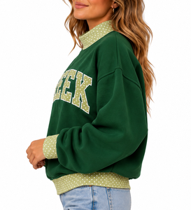 Sweat-shirt personnalisé pour femmes, col rond, en molleton de coton épais, broderie de lettres grecques, style vintage, pull d'hiver - Product Image 6