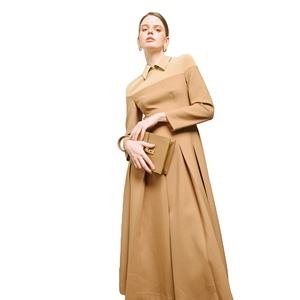 MIDI แบบจับจีบพื้นผิวนุ่มและอ่อนโยนใส่สบายปรับแต่งได้ตามสมัยนิยม - Product Image 1