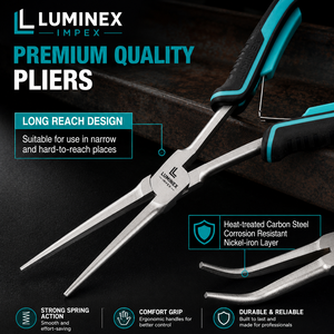 LUMINEX IMPEX LUB=113 <b>Long</b> <b>Nose</b> Stainless Steel Lightweight Smooth Work Jewelry Making Polishing Pliers - Product Image 5