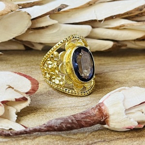 Latest Vintage Floral Amethyst <b>Ring</b> 18k <b>Gold</b> Plated Flower Statement Women <b>Ring</b> Chunky <b>Cocktail</b> Bohemia Wholesale Gif <b>Ring</b> - Product Image 3