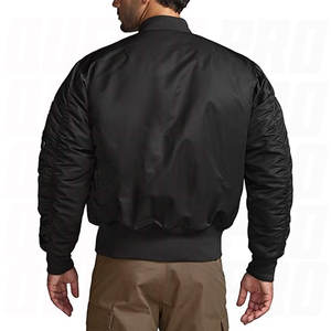 Chaqueta bomber informal para hombre, para otoño e invierno, con cremallera, resistente al viento, acolchada, estilo MA-1, con bolsillo utilitario. - Product Image 2