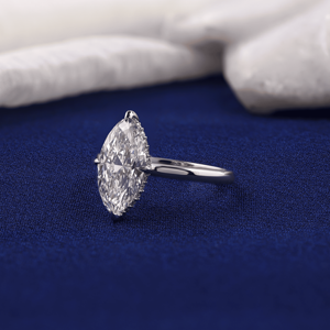 Bague de fiançailles et de mariage en diamant de laboratoire Marquise 3 CT TRENDING, magnifique cadeau pour femme, or blanc 14 carats, certifié IGI - Product Image 1