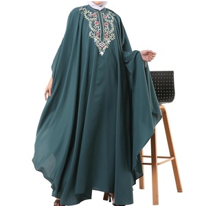 Embroidery Neckline Printing Fancy Abaya For Muslims Females Prayers Hajj & Umrah Ladies Abayas Breathable Oversized Burqa Borka - Product Image 6