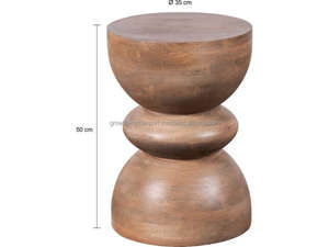 Mesa Auxiliar Redonda Escultural de Madera, Mesa Auxiliar Moderna Rústica de Madera, Mesa Taburete de Madera con Forma de Tambor, Muebles Novedosos 2026 - Product Image 6