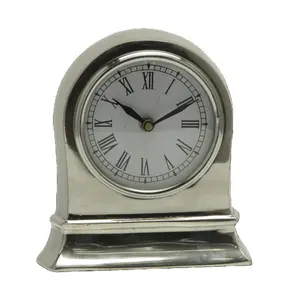 Table Top Metal Clock Premium Quality Timer Alarm Clock Shiny Silver Platted And Gold Platted