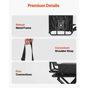 Sedia da pesca girevole a 360 gradi con struttura in acciaio resistente e leggero sgabello da terra portatile regolabile a spalla - Product Image 4