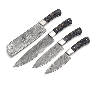 LEGACY BLADES Ensemble de couteaux de chef en acier Damas, 4 pièces, faits à la main, manche en bois, fournisseur OEM ODM - Product Image 1