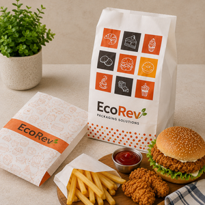 ถุงกระดาษคราฟท์รักษ์โลก EcoRev สำหรับใส่ขนม พร้อมหูหิ้วแบบแปะ สไตล์คลาสสิก - Product Image 3