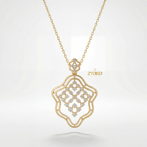 Collar de Plata de Ley con Colgante de Diamante Cultivado en Laboratorio Chapado en Oro para Mujer, con Diseño Moderno y Sostenible - Product Image 1