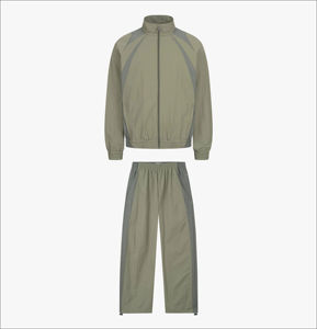 Nouvel ensemble de survêtement décontracté pour homme, coupe-vent, veste de sport, jogging, demi-zip, à capuche, en polyester respirant et léger - Product Image 1