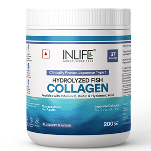 Péptidos de Colágeno Marino en Polvo, Colágeno Hidrolizado con Vitamina C, Biotina y Ácido Hialurónico, Sabor a Arándano - Product Image 1