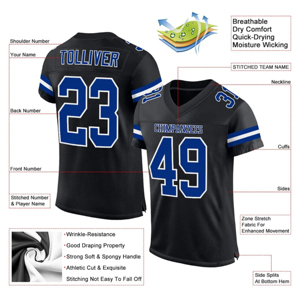 Servicio OEM, Jersey de Fútbol Americano Personalizado con Logotipo, Impresión Digital, Transpirable, Antibacterial, de Secado Rápido, Talla Grande, 100% Poliéster - Product Image 6