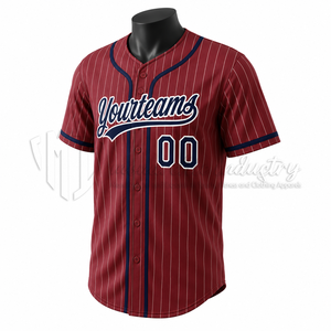 Camiseta de Béisbol Sublimada Personalizada, 100% Poliéster, Malla con Rayas, Uniforme de Equipo, OEM, ODM, Secado Rápido, Transpirable, Tallas Grandes - Product Image 3