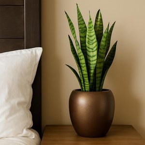 <b>Red</b> Metal Modern Luxury Handmade Rust Resistant Round Flower <b>Vase</b> for Home Decor Indoor Outdoor Use Lightweight - Product Image 3