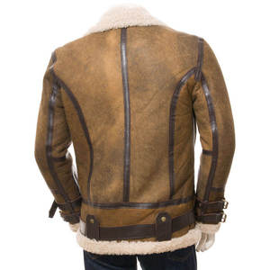 Veste en cuir d'agneau haut de gamme pour homme, hiver, cuir véritable doux, élégante, confortable, style motard, logo frontal - Product Image 2