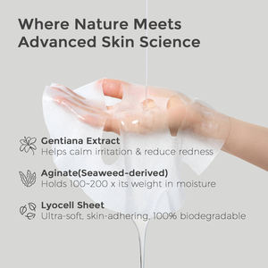 Toallitas Secas Gentiel para la Cara, Prueba Clínica para Calmar la Piel y Fortalecer la Barrera Cutánea, Certificadas Veganas, 100% Biodegradables, Activadas con Agua - Product Image 6