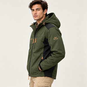 เสื้อแจ็คเก็ตกันลมมีฮู้ดสำหรับผู้ชาย Sam Tactical สีสันแบบ Color Block สไตล์สปอร์ต เหมาะสำหรับฤดูใบไม้ร่วง ขายส่ง ราคาโรงงาน รับผลิตแบบ OEM ระบายอากาศได้ดี - Product Image 2