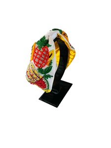 Export Quality Yellow Floral <b>Beaded</b> Knot <b>Headband</b> for Women and Girls Multicolor Embroidered Padded Hairband Occasion Wear 2026 - Product Image 4