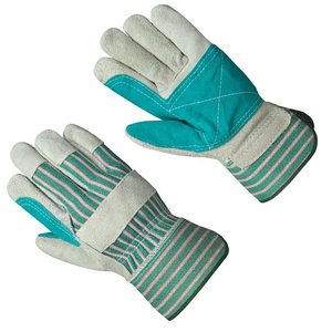 Gants de sécurité HOLY SIGNS INTERNATIONAL en cuir croûte jaune, robustes, à double paume, respirants, confortables et antidérapants, vente en gros - Product Image 4