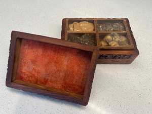 Rustic Wooden Spice <b>Box</b> Kitchen Organizer Handcrafted <b>Masala</b> Dabba - Product Image 2
