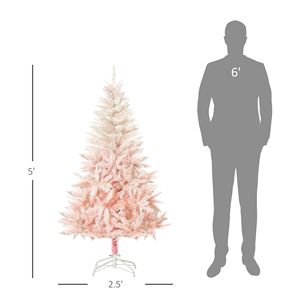 5ft rosa matita albero di natale con rami 450 Base staccabile per la casa festa decorazioni - Product Image 3