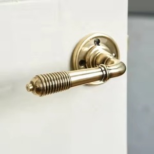 brass door <b>handle</b> rectangular door <b>handle</b> minimalist brass <b>handle</b> indoor door hardware kitchen cabinet <b>handle</b> furniture pull - Product Image 4