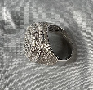 Mens <b>Iced</b> Out Moissanite <b>Ring</b> 925 Sterling Silver Baguette Diamond Hip Hop Bling Statement <b>Ring</b> Luxury Jewelry for Men - Product Image 3