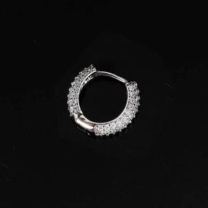 Boucles d'oreilles créoles en argent 925 avec diamants de laboratoire certifiés, légères, ronds et étincelants, bijoux raffinés pour femme - Product Image 2