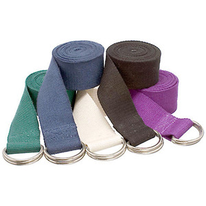 Cinturón de Yoga de Algodón de Alta Calidad con Hebilla de Doble Anillo en D y Correa Ajustable para Estiramiento, Ejercicio y Entrenamiento Físico - Product Image 4