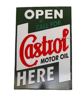 Fuel station vitreous enamel signs