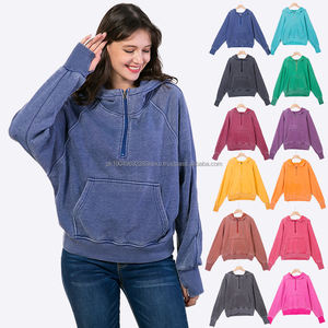 Sudadera con Capucha Corta, Estilo Desgastado, Talla Grande, para Hombre, con Bordado y Cierre, para Invierno, Proveedor Mayorista - Product Image 1