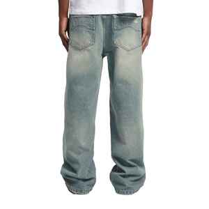 Manufacturer Direct Men's Wholesale Breathable Casual Dark Straight Solid Denim Jeans Embroidery for Summer Autumn Winter - Product Image 5