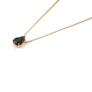 Explore Handmade 12x7.5 mm Pear Shape Black Diamond Solitaire <b>Pendant</b> Necklace Stackable Everyday Wear K14 Yellow <b>Gold</b> Jewelry - Product Image 5