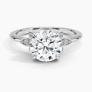 Bague SOJ 045 en argent 925, coupe ronde, avec diamant Grand Fiore et plaqué rhodium, pour mariage, 2 carats, couleur D, VVS1, moissanite certifiée GRA - Product Image 1