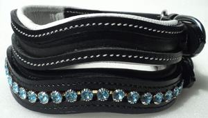 Collier de chien personnalisé le plus vendu conception de vague solide rembourrage en cuir de nylon Durable canal vide cristal promenades votre animal de compagnie à fourrure - Product Image 5