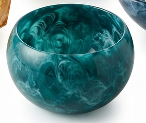 Petit bol de service décoratif octogonal moderne en verre cristal bleu à facettes, centre de table pour la maison, les fêtes, les mariages et les fiançailles - Product Image 6