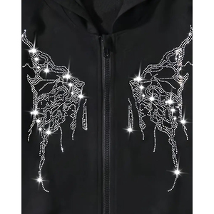 Survêtements en strass pour hommes, hiver, couleur unie, couleurs personnalisées, 100% coton, respirant, coupe-vent, vêtements de rue pour adultes - Product Image 4