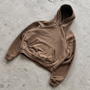 Sweat à capuche oversize délavé à l'acide, 400 GSM, en molleton de coton, style vintage usé, streetwear pour boutiques (vente en gros) - Product Image 4