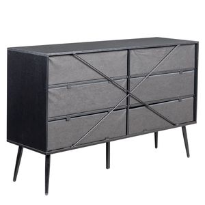 Commode à 6 tiroirs avec tiroirs recouverts de tissu, 3 niveaux, 133*40*84cm, pieds hauts, tissu non tissé, double rangée - Product Image 5