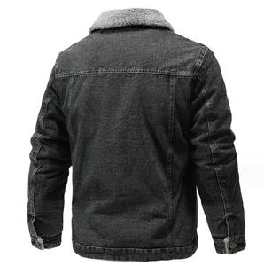 Wholesale Men's Winter Denim <b>Jacket</b> Windproof <b>Thick</b> <b>Fleece</b> Warm Men Fashion Casual Fur Collar <b>Jacket</b> - Product Image 5