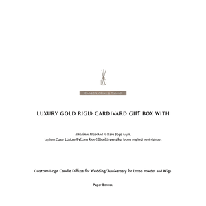 Luxury Gold Rigid Cardboard <b>Gift</b> <b>Box</b> with Ribbon Custom Logo Candle Diffuser for <b>Wedding</b>/Anniversary for Loose Powder and Wigs - Product Image 3