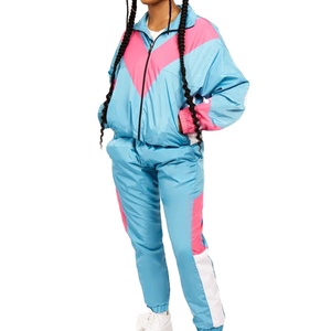 Zip Women's Heavyweight Streetwear 2-Piece Tracksuit Set Oversized Plain 100% <b>Polyester</b> Custom Baggy Windbreaker - Product Image 1
