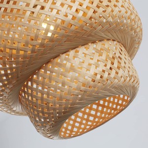 Jarrón Cilíndrico Tejido a Mano con Tiras de Bambú |   Maceta Decorativa de Color Bronceado Natural al por Mayor - Product Image 1