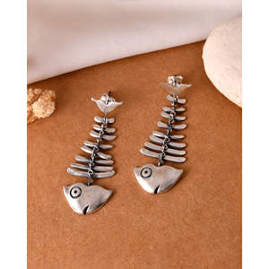 ต่างหูเงินห้อยแฟชั่นมาชลี แบรนด์มีรา จาปุร ผลิตในอินเดีย รุ่น MTER544 - Product Image 2