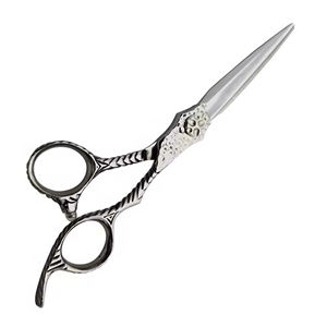 Tijeras de corte de pelo de peluquero bellamente diseñadas con agarre de dedo caliente para peluquería y pinzas para pestañas - Product Image 6