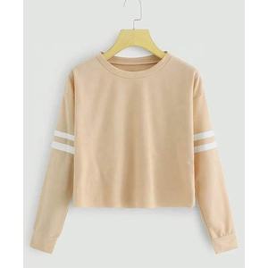 Pull à capuche à manches longues personnalisé en vrac plaine femmes haut court sport régulier à capuche recadrée ourlet brut sweats à capuche automne avant pas cher - Product Image 6