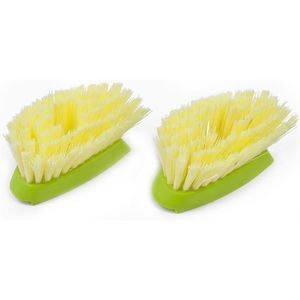 Paquete de 2 cepillos verdes para limpiar platos con dispensador de jabón, repuesto - Product Image 1